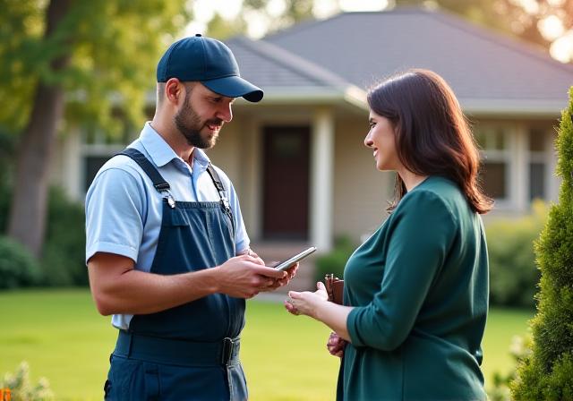 Ronn providing a quote at a residential property